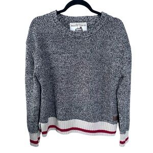ROOTS Canada Cabin Sweater Crew Neck Long Sleeves Salt & Pepper M